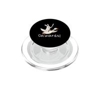 Onwards! Divertente cavaliere coniglio con spada d'oca volante PopSockets PopGrip per MagSafe