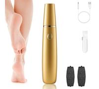 Onwddarefy Electric Feet Callus Remover, Onwddarefy Electric Foot Polisher, 360 Rotation Callus Remover for Feet, Washable and USB Rechargeable, 3 Speeds Adjustable (Gold)
