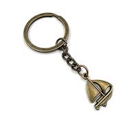 Onwomania Barca a vela, portachiavi in metallo, portafortuna in alluminio, ideale come regalo, bronzo, Taglia unica