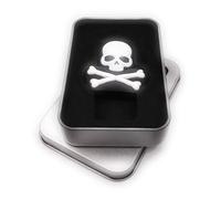 Onwomania Regalo Teschio Cartello segnaletico Teschio Chiavetta USB in confezione regalo in alluminio 32 GB USB 3.0