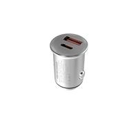 Caricatore smartphone auto 45W ONYX® ricarica rapida, 2 porte (USB-C + USB-A) 100% in metallo, fast charge per iPhone/Samsung/Huawei/Xiaomi compatto, compatibile con tutte le prese accendisigari