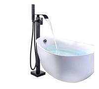 Onyzpily Rubinetti da bagno freestanding Miscelatore da bagno Rubinetto per vasca Soffione doccia a mano Ottone, nero