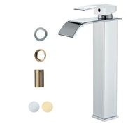 Onyzpily Rubinetti per lavabo alto rubinetto miscelatore bagno cascata lavello rubinetto monocomando in ottone freddo e caldo design moderno stile cromato alto