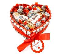 Onza Cesto Natalizio Kinder Bueno Regalo uomo donna - Calza Befana Kinder da regalare per Natale - Assortimento di Cioccolatini Natalizi, Happy Hippo, Schokobons, Cards