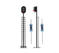 OO Scale Model Railroad LED Due Aspect Luci di Segnale con Display Rosso e Verde, Pre-Wired per Alimentazione 3V o 12V DC, Completo di Resistenze