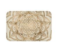 OOAHJEID Tappeto Bagno Mandala Fiore della vita in loto Tappetini per ingresso anteriore Pavimento interno Geometria sacra Bagno Cucina Zerbino Tappeto da giardino Tappeto