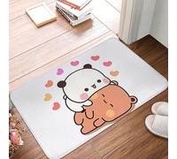 OOAHJEID Tappeto Bagno Zerbino antiscivolo per soggiorno con motivo a orsetto panda motivo Bubu e Dudu tappeto per corridoio decorazione per la casa