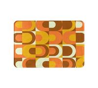 OOAHJEID Tappeto Bagno Zerbino in poliestere retrò anni '70, tappeto antiscivolo, lavabile, per ingresso, cucina, camera da letto, balcone, toilette