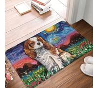 OOAHJEID Zerbino Cavalier King Charles Spaniel ritratti di animali domestici arte zerbino antiscivolo cucina bagno tappeto camera da letto balcone ingresso tappeto