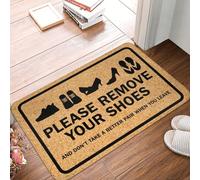 OOAHJEID Zerbino Si prega di togliere le scarpe Tappetini da pavimento Porta Bagno Cucina Antiscivolo Esterno Zerbino di benvenuto Giardino Ingresso Tappeto