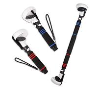 OOAVR Attacchi per maniglia di gioco VR per Oculus/Meta Quest 2 manici Beat Saber, 2 in 1 multiuso VR doppio/lungo bastone di estensione per controller Quest 2 che giocano a BeatSaber Gorilla Tag