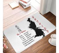 OOAXBEED Bushido Samurai Le 7 Virtù Zerbino Antiscivolo Tappeto per Cucina Ingresso Casa Bagno Soggiorno Tappetini