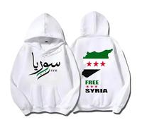 OOAXBEED Felpe con Cappuccio Syrian Freedom, Pullover con la Scritta Damasco in Siria, Felpe con la Mappa Unica della Siria, Abbigliamento Unisex Anti-Guerra, proteste pacifiche, Sudaderas