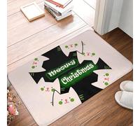 OOAXBEED Meowy Christmas, tappetino antiscivolo per ingresso, cucina, bagno, casa, gatti carini a forma di Babbo Natale