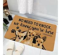 OOAXBEED Tappetini Chihuahua Non c'è bisogno di bussare Sappiamo che sei qui Tappetini per interni in flanella stampati in 3D Tappeti da bagno Tappeti Decorazioni per la casa