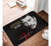OOAXBEED Tappetini da pavimento personalizzati Johnny Hallyday Rock per porta, bagno, cucina, esterni, cantante, zerbino, camera da letto, balcone, ingresso, tappeto, pedana