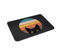 OOAXBEED Tappeto antiscivolo con gatto che fa capolino in un cerchio retrò, per ingresso cucina, soggiorno, casa, tappetini antiscivolo
