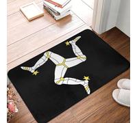 OOAXBEED Tappeto antiscivolo per porta, cucina, bagno, esterno, garage, ingresso, bandiera dell'Isola di Man, personalizzato