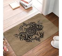 OOAXBEED Tappeto d'ingresso per porta d'ingresso con motivo a tripla luna e triscele, per interni, pentagramma, pagano, wicca, cucina, bagno, camera da letto-16x24 inch