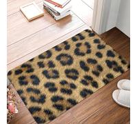 OOAXBEED Zerbino antiscivolo con texture in pelle di leopardo, per ingresso, bagno, cucina, tappetino da giardino, tappeto con animali selvatici tropicali-24x36 inch