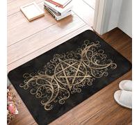 OOAXBEED Zerbino con pentagramma e dea della luna tripla, antiscivolo, per bagno, cucina, garage, gotico, wicca, strega, stregoneria-24x36 inch