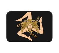 OOAXBEED Zerbino d'ingresso per porta d'ingresso, zerbino per esterni, bandiera siciliana, zerbino per bagno, cucina, camera da letto, tappeto