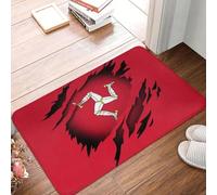 OOAXBEED Zerbino personalizzato con bandiera dell'Isola di Man, antiscivolo, per esterni, ad asciugatura rapida, per ingresso, giardino, garage