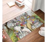 OOAXBEED Zerbino personalizzato vintage con motivo levriero e Whippet, antiscivolo, per bagno, cucina, balcone