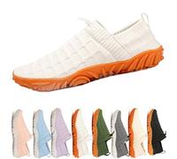 Oobend Slip On Barefoot Shoe Women Men, Comfortable Lightweight Breathable Minimalist Water Shoes for Beach Outdoor Running Walking Non-Slip Quick-Dry Sneakers (White,39)