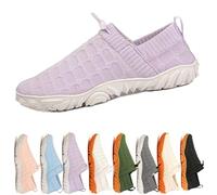 Oobend Slip On Barefoot Shoe Women Men, Comfortable Lightweight Breathable Minimalist Water Shoes for Beach Outdoor Running Walking Non-Slip Quick-Dry Sneakers (Purple,38)