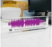 OOCLAS Sound Wave, Acrylic Soundwave Gift, Custom Soundwave Gift, Gift for Her, Recording or Any Song on Acrylic Block Size (8 X 2.50 X 1.25 Inches)