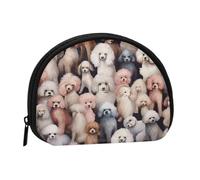 Oodles of Poodles Mini borsa portaoggetti a conchiglia portafoglio portamonete con mini borsa con cerniera per cambiare portamonete e chiavi, è anche possibile riporre qualsiasi piccolo oggetto che si