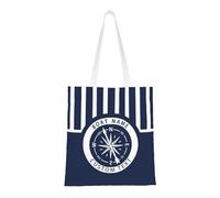 OOEREWGF Borsa Su Tela A Tema Nautica Personalizzata Per Le Donne, Bussola Personalizzata Nave A Vela Yacht Nome Barca Beach Tote Bag, Regali Borsa Su Tela Lago Nautico