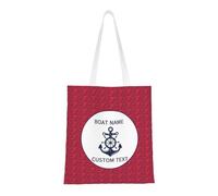 OOEREWGF Borsa Su Tela A Tema Nautica Personalizzata Per Le Donne, Bussola Personalizzata Nave A Vela Yacht Nome Barca Beach Tote Bag, Regali Borsa Su Tela Lago Nautico