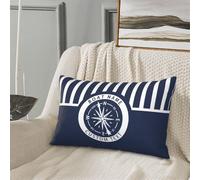 OOEREWGF Personalizzato Nautico Oceano Tema Blu Cuscini, Personalizzato Sailor Vela Yacht Barca Capitano Nome Cuscino Con Bussola, Barca Nave A Vela Vela Cuscini Regali