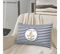 OOEREWGF Personalizzato Nautico Oceano Tema Blu Cuscini, Personalizzato Sailor Vela Yacht Barca Capitano Nome Cuscino Con Bussola, Barca Nave A Vela Vela Cuscini Regali