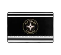 OOEREWGF Tappeto Personalizzato Nautico A Tema Barca, Nome Tappeto, 60x91cm, Tessuto Poliestere, Strisce, Morbido, Durevole, Antiscivolo, Facile Da Pulire, Nautica, S-09