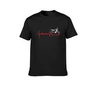OOKNBZB Africa Twin Battito Cuore Moto Mens T-Shirt Black Graphic Unisex Tee Shirt XXL
