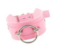 OOLA.DETAL Girocollo regolabile in pelle PU con anelli a O, accessorio alla moda per street dance e valorizzazione degli stili, Pelle