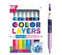 Ooly Farbschicht-Marker, doppelseitig, Set mit 8 farbigen Markern, 16 Farben, Ke