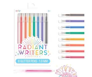 Ooly Radiant Writers - Set di 8 penne gel glitterate