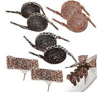 oooaooo 4 Paia di Scarpe, Lacci Leopard, Scarpe Laces Raso Lacci Pizzo, Moda Largo Leopardo Per Sneakers E Scarpe Casual Accessori Alla Moda