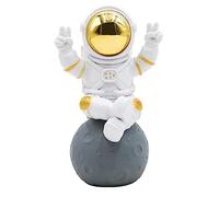 Oooct Statua astronauta decorativa, statuetta astronauta in resina, simpatica mini figura spaziale, scultura decorativa estetica astratta per casa, ufficio, scrivania, mensola da tavolo, 10 cm