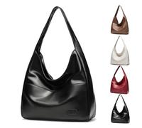 Ooomay Bag, Duffle Bag Soft Vegan Leather for women, Ooomay Tote Bags, The Perfect Everyday Bags, for Woman (Black,Button)