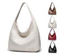 Ooomay Bag, Duffle Bag Soft Vegan Leather for women, Ooomay Tote Bags, The Perfect Everyday Bags, for Woman (White,Zipper)
