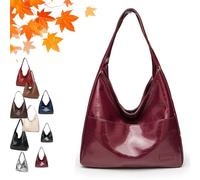 Ooomay Bag - Ooomay Maya Shoulder Bags,Leather Tote Bag for Women, The Perfect Everyday Bags (Wine red)