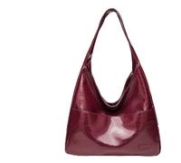 Ooomay Bag, The Maya Bag, Ooomay Maya Tote Shoulder Bags for Women, Solid color Leather Casual Trendy Soft Bags Room (Red)