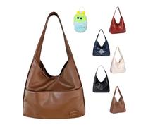 Ooomay Borsa a tracolla Ooomay Maya, impermeabile, grande capacità, in morbida pelle PU, borsa a tracolla da donna, Marrone, 34*25*11 cm (13.4*9.8*4.3 inches)