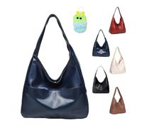 Ooomay Borsa a tracolla Ooomay Maya, impermeabile, grande capacità, in morbida pelle PU, borsa a tracolla da donna, Blu, 34*25*11 cm (13.4*9.8*4.3 inches)