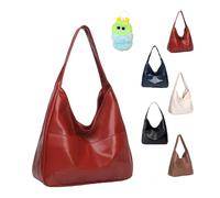 Ooomay Borsa a tracolla Ooomay Maya, impermeabile, grande capacità, in morbida pelle PU, borsa a tracolla da donna, Rosso, 34*25*11 cm (13.4*9.8*4.3 inches)